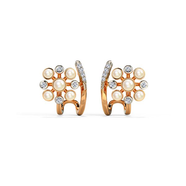 Bloom Burst Diamond Hoop Earrings