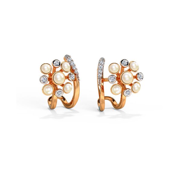 Bloom Burst Diamond Hoop Earrings - Image 6