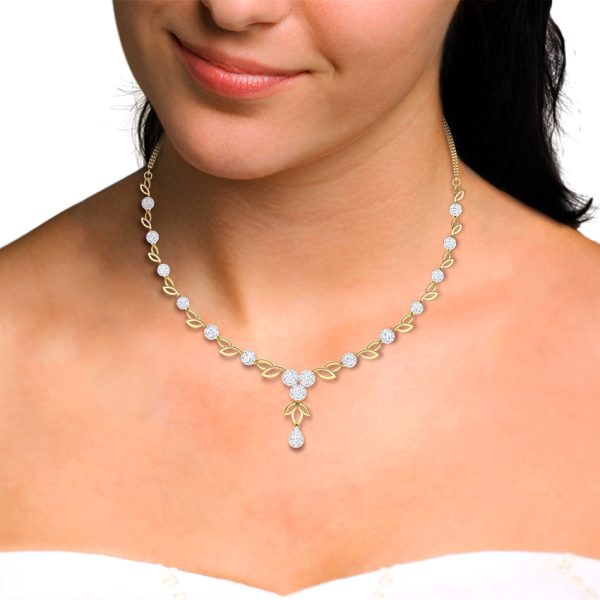 Lotus Petal Diamond Necklace - Image 2