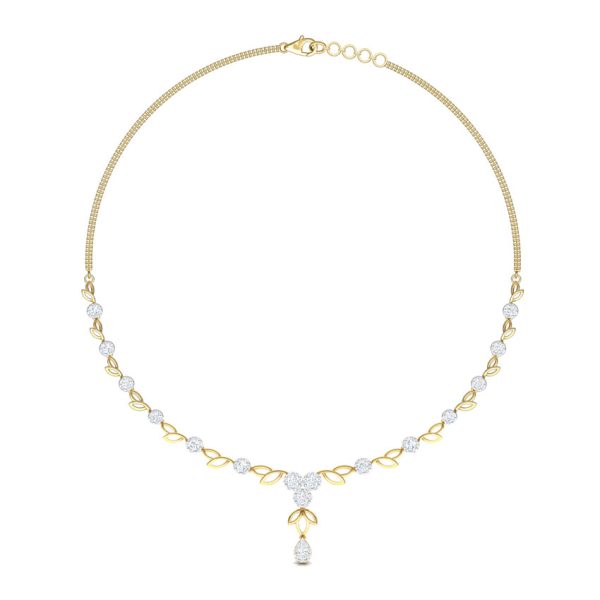 Lotus Petal Diamond Necklace