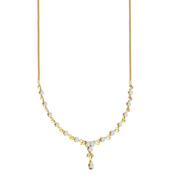 Lotus Petal Diamond Necklace - Image 3
