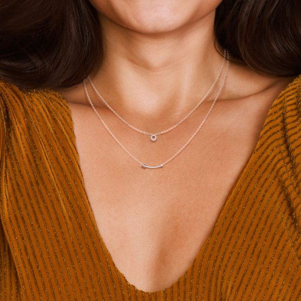 Ring and Arrow Multi Layer Diamond Necklace - Image 3