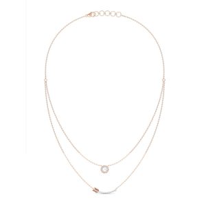 Ring and Arrow Multi Layer Diamond Necklace