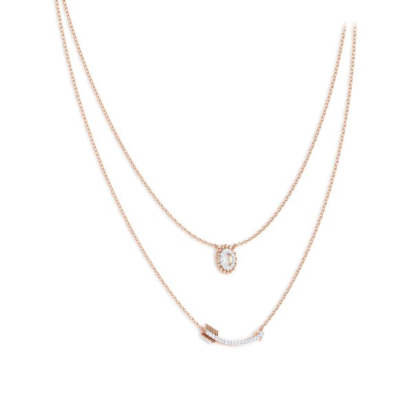 Ring and Arrow Multi Layer Diamond Necklace - Image 4