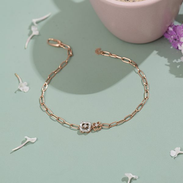 Twin Clover Diamond Bracelet - Image 4