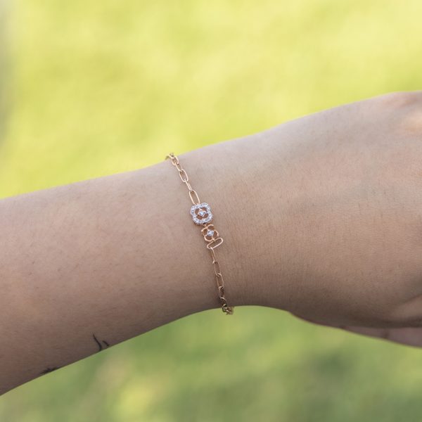 Twin Clover Diamond Bracelet - Image 5